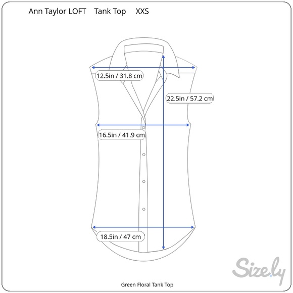 LOFT Green Floral Print Tank Top Size XXS - Picture 16 of 16